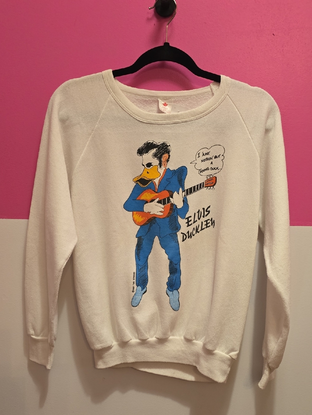 Elvis Duckley 80s Graphic Crewneck Sweater - White